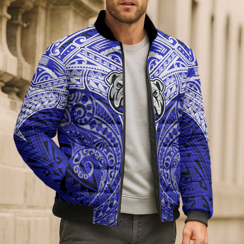 Personalized Canterbury-Bankstown Bulldogs Bomber Puffer Jacket Polynesian Tribal Pattern Style