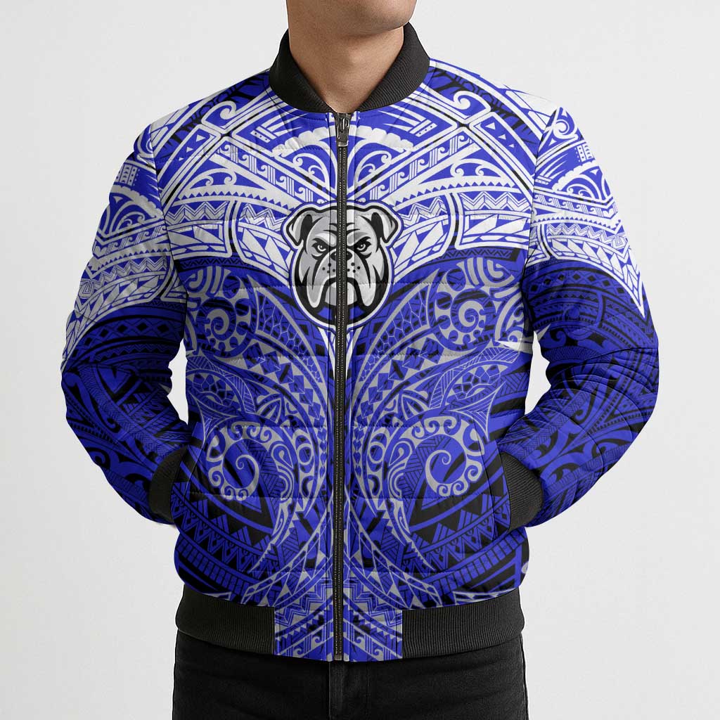 Personalized Canterbury-Bankstown Bulldogs Bomber Puffer Jacket Polynesian Tribal Pattern Style