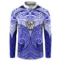 Personalized Canterbury-Bankstown Bulldogs Button Sweatshirt Polynesian Tribal Pattern Style