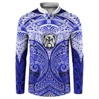 Personalized Canterbury-Bankstown Bulldogs Button Sweatshirt Polynesian Tribal Pattern Style