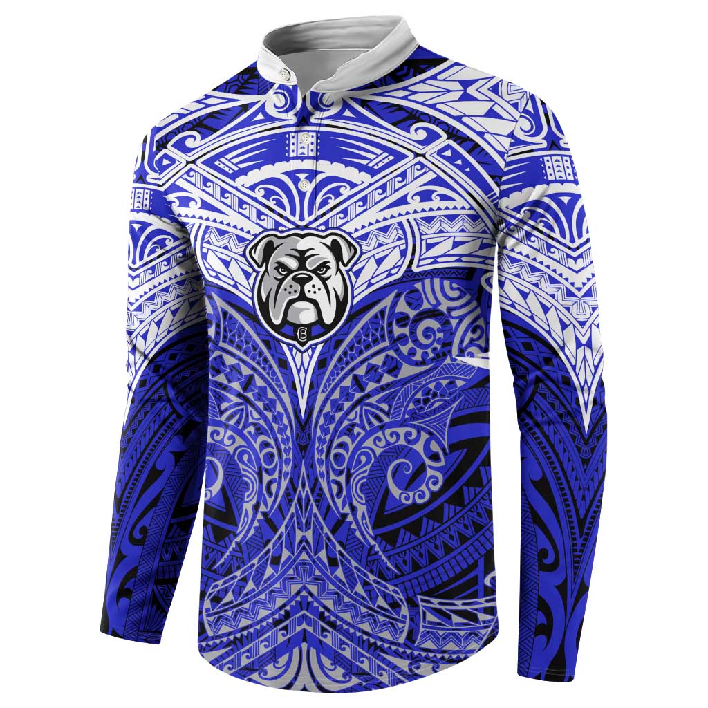 Personalized Canterbury-Bankstown Bulldogs Button Sweatshirt Polynesian Tribal Pattern Style