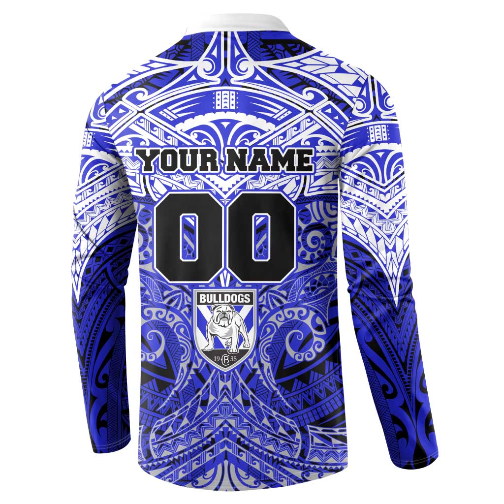 Personalized Canterbury-Bankstown Bulldogs Button Sweatshirt Polynesian Tribal Pattern Style