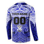 Personalized Canterbury-Bankstown Bulldogs Button Sweatshirt Polynesian Tribal Pattern Style