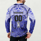 Personalized Canterbury-Bankstown Bulldogs Button Sweatshirt Polynesian Tribal Pattern Style