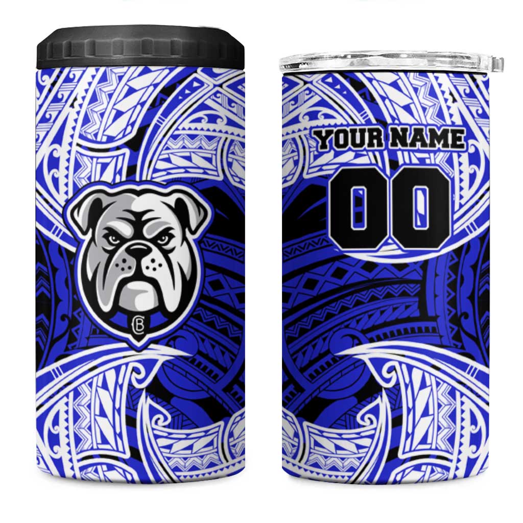 Personalized Canterbury-Bankstown Bulldogs 4 in 1 Can Cooler Tumbler Polynesian Tribal Pattern Style
