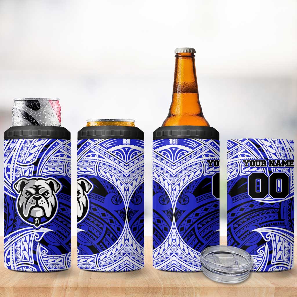 Personalized Canterbury-Bankstown Bulldogs 4 in 1 Can Cooler Tumbler Polynesian Tribal Pattern Style