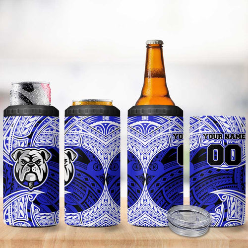 Personalized Canterbury-Bankstown Bulldogs 4 in 1 Can Cooler Tumbler Polynesian Tribal Pattern Style