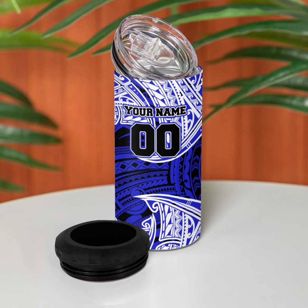 Personalized Canterbury-Bankstown Bulldogs 4 in 1 Can Cooler Tumbler Polynesian Tribal Pattern Style