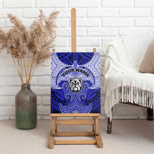 Personalized Canterbury-Bankstown Bulldogs Canvas Wall Art Polynesian Tribal Pattern Style