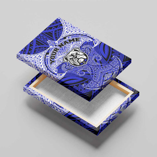 Personalized Canterbury-Bankstown Bulldogs Canvas Wall Art Polynesian Tribal Pattern Style