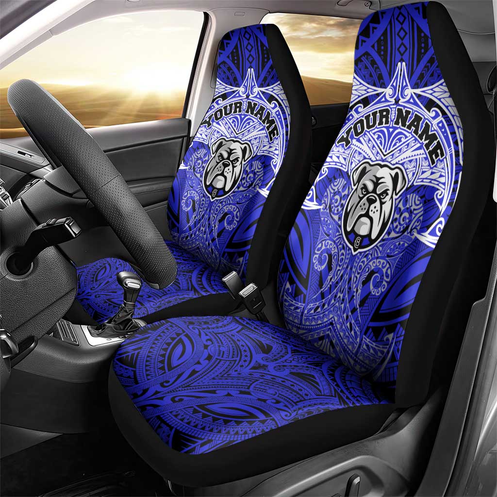 Personalized Canterbury-Bankstown Bulldogs Car Seat Cover Polynesian Tribal Pattern Style