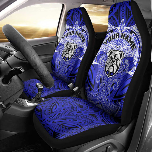Personalized Canterbury-Bankstown Bulldogs Car Seat Cover Polynesian Tribal Pattern Style