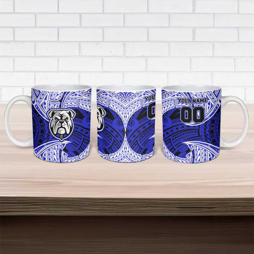Personalized Canterbury-Bankstown Bulldogs Ceramic Mug Polynesian Tribal Pattern Style