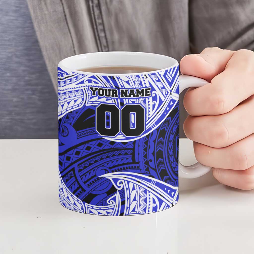 Personalized Canterbury-Bankstown Bulldogs Ceramic Mug Polynesian Tribal Pattern Style