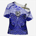 Personalized Canterbury-Bankstown Bulldogs Cross Shoulder Shirt Polynesian Tribal Pattern Style