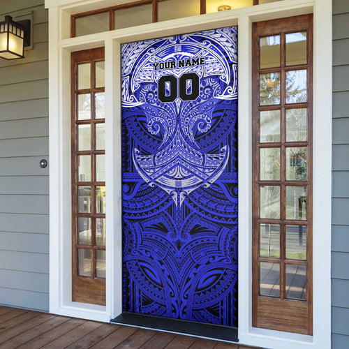 Personalized Canterbury-Bankstown Bulldogs Door Cover Polynesian Tribal Pattern Style