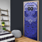 Personalized Canterbury-Bankstown Bulldogs Door Cover Polynesian Tribal Pattern Style