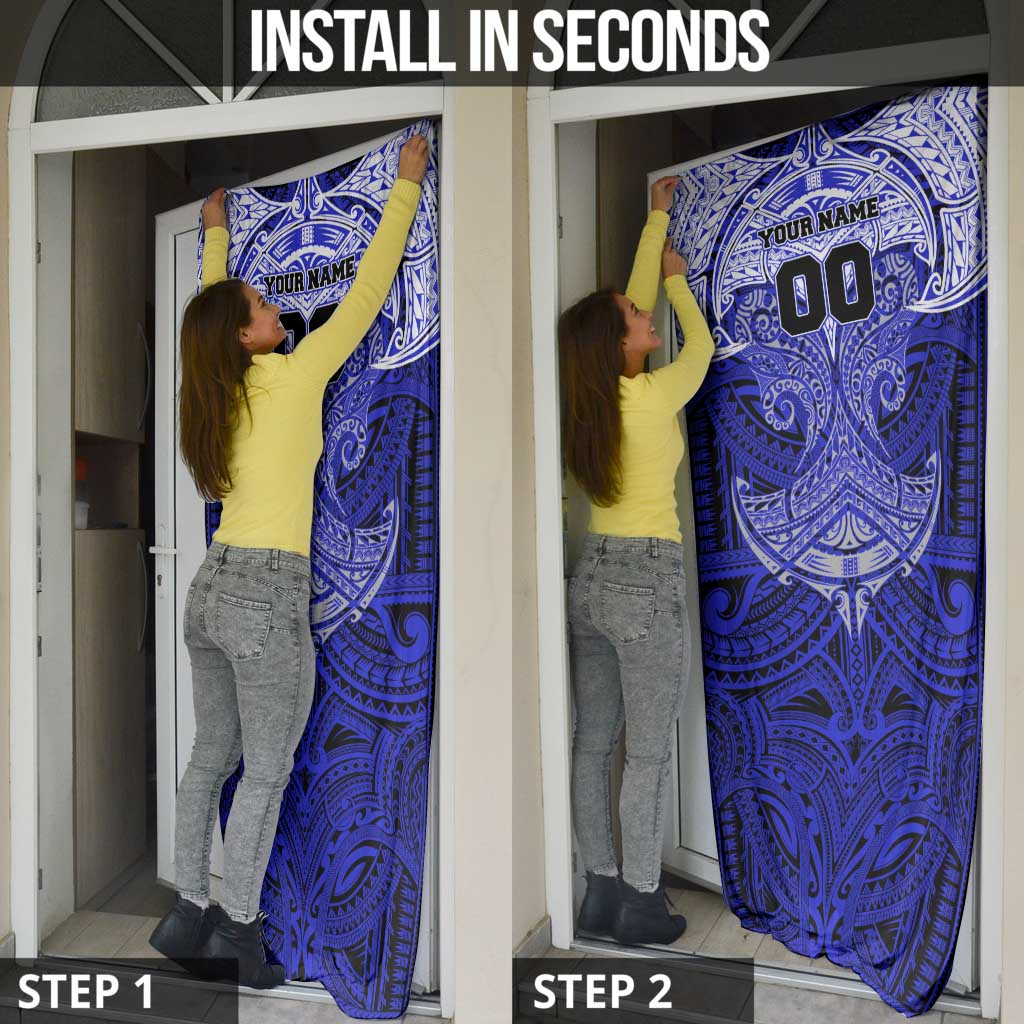 Personalized Canterbury-Bankstown Bulldogs Door Cover Polynesian Tribal Pattern Style