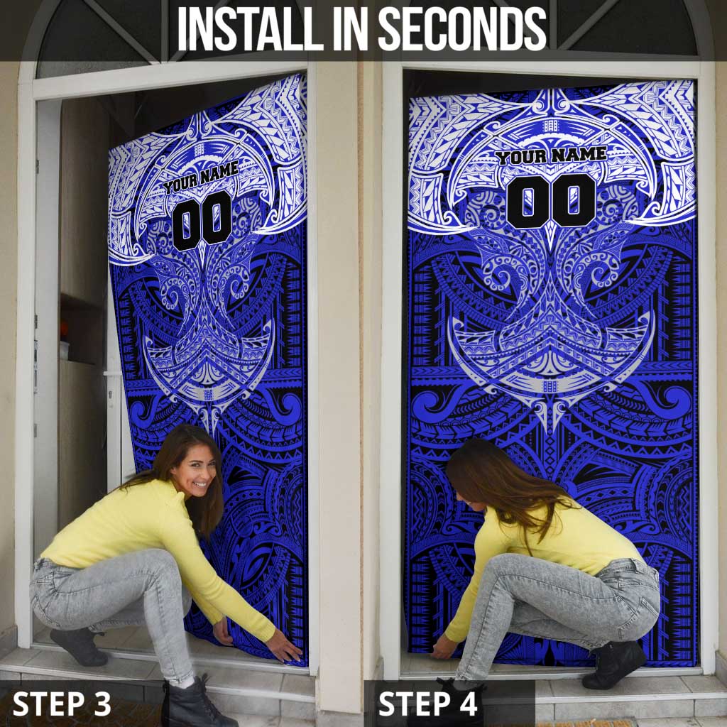 Personalized Canterbury-Bankstown Bulldogs Door Cover Polynesian Tribal Pattern Style