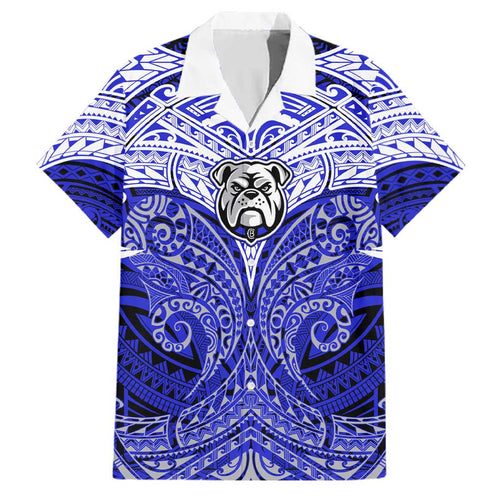 Personalized Canterbury-Bankstown Bulldogs Family Matching Mermaid Dress and Hawaiian Shirt Polynesian Tribal Pattern Style