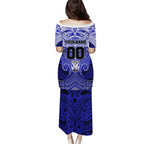 Personalized Canterbury-Bankstown Bulldogs Family Matching Puletasi and Hawaiian Shirt Polynesian Tribal Pattern Style