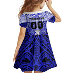 Personalized Canterbury-Bankstown Bulldogs Family Matching Tank Maxi Dress and Hawaiian Shirt Polynesian Tribal Pattern Style