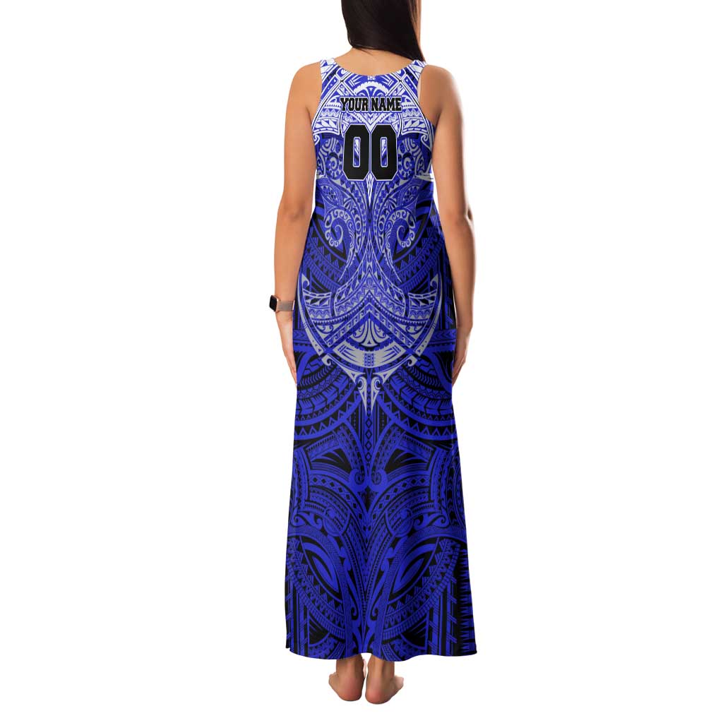 Personalized Canterbury-Bankstown Bulldogs Family Matching Tank Maxi Dress and Hawaiian Shirt Polynesian Tribal Pattern Style