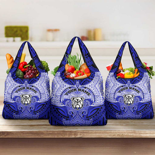 Personalized Canterbury-Bankstown Bulldogs Grocery Bag Polynesian Tribal Pattern Style