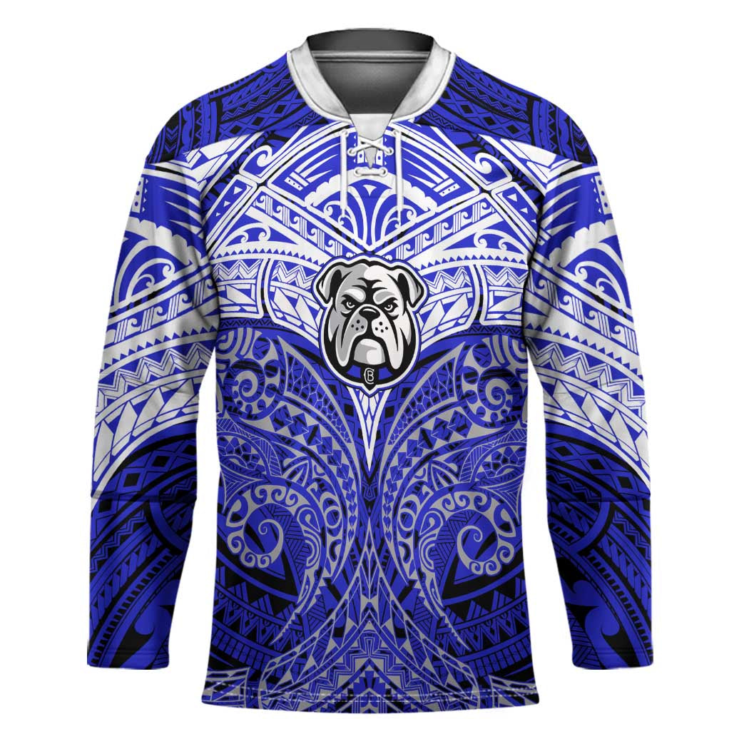 Personalized Canterbury-Bankstown Bulldogs Hockey Jersey Polynesian Tribal Pattern Style