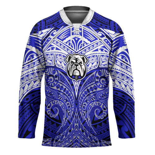 Personalized Canterbury-Bankstown Bulldogs Hockey Jersey Polynesian Tribal Pattern Style
