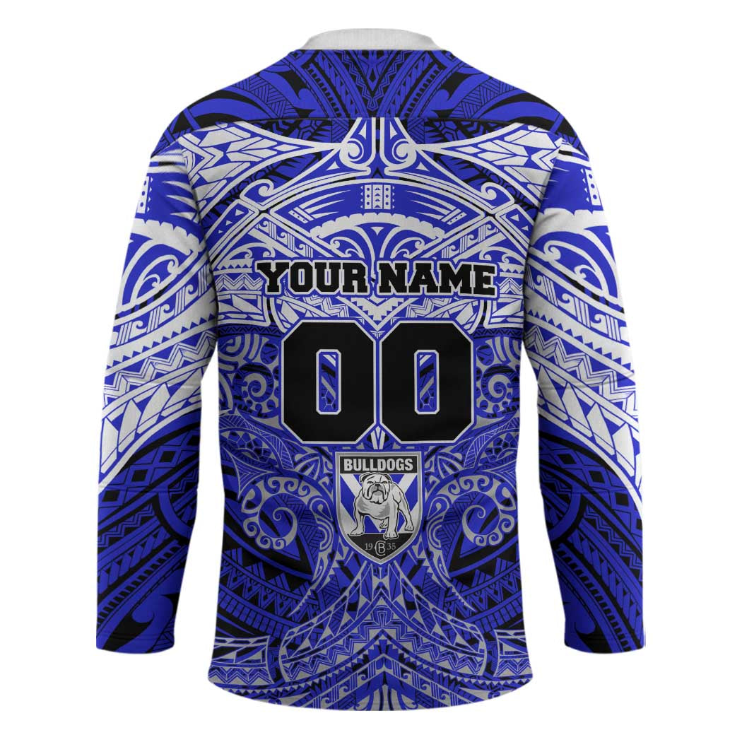 Personalized Canterbury-Bankstown Bulldogs Hockey Jersey Polynesian Tribal Pattern Style