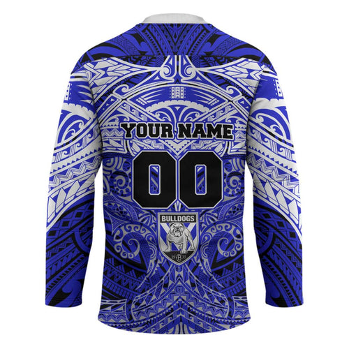 Personalized Canterbury-Bankstown Bulldogs Hockey Jersey Polynesian Tribal Pattern Style