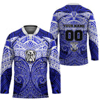 Personalized Canterbury-Bankstown Bulldogs Hockey Jersey Polynesian Tribal Pattern Style