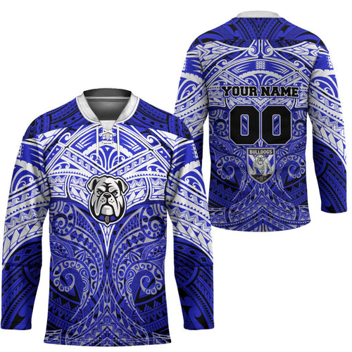 Personalized Canterbury-Bankstown Bulldogs Hockey Jersey Polynesian Tribal Pattern Style