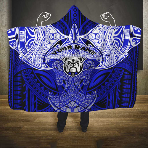 Personalized Canterbury-Bankstown Bulldogs Hooded Blanket Polynesian Tribal Pattern Style