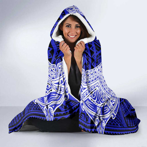 Personalized Canterbury-Bankstown Bulldogs Hooded Blanket Polynesian Tribal Pattern Style
