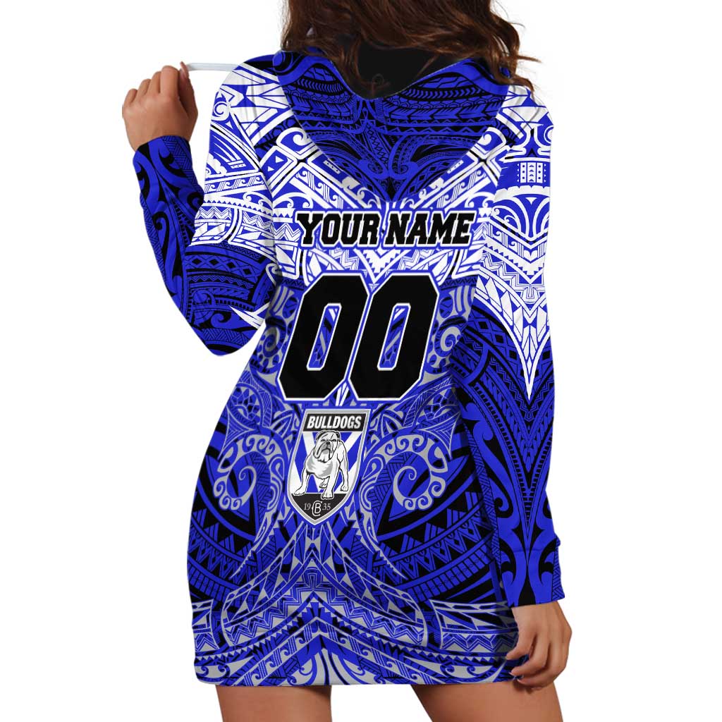Personalized Canterbury-Bankstown Bulldogs Hoodie Dress Polynesian Tribal Pattern Style