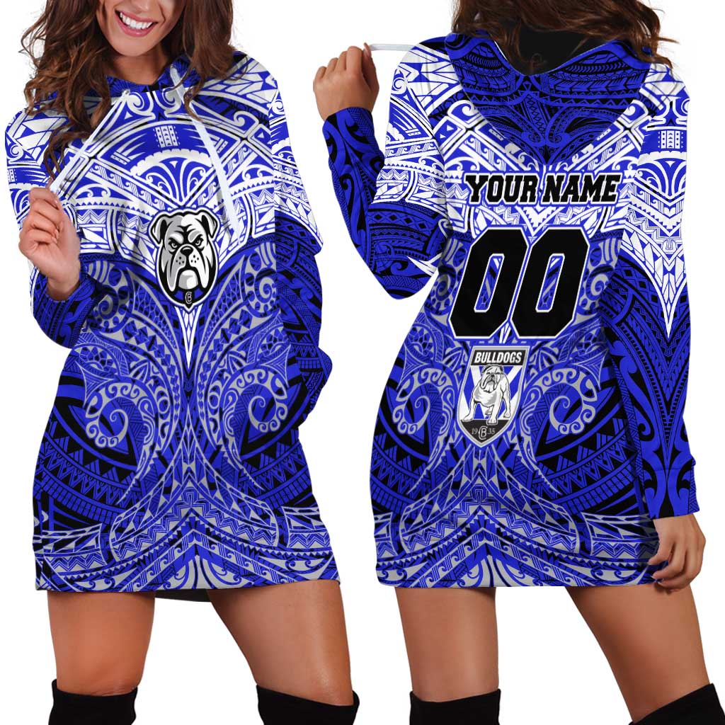 Personalized Canterbury-Bankstown Bulldogs Hoodie Dress Polynesian Tribal Pattern Style