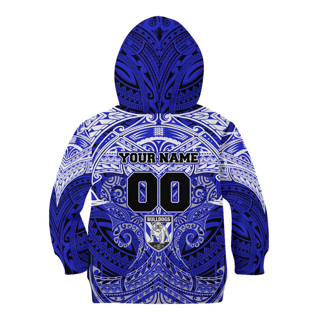 Personalized Canterbury-Bankstown Bulldogs Kid Hoodie Polynesian Tribal Pattern Style