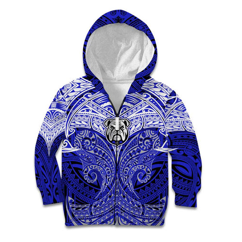 Personalized Canterbury-Bankstown Bulldogs Kid Hoodie Polynesian Tribal Pattern Style