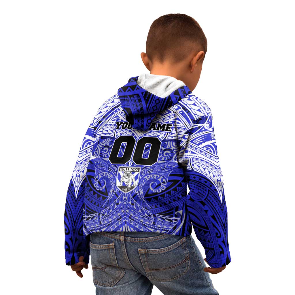 Personalized Canterbury-Bankstown Bulldogs Kid Hoodie Polynesian Tribal Pattern Style