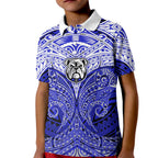 Personalized Canterbury-Bankstown Bulldogs Kid Polo Shirt Polynesian Tribal Pattern Style
