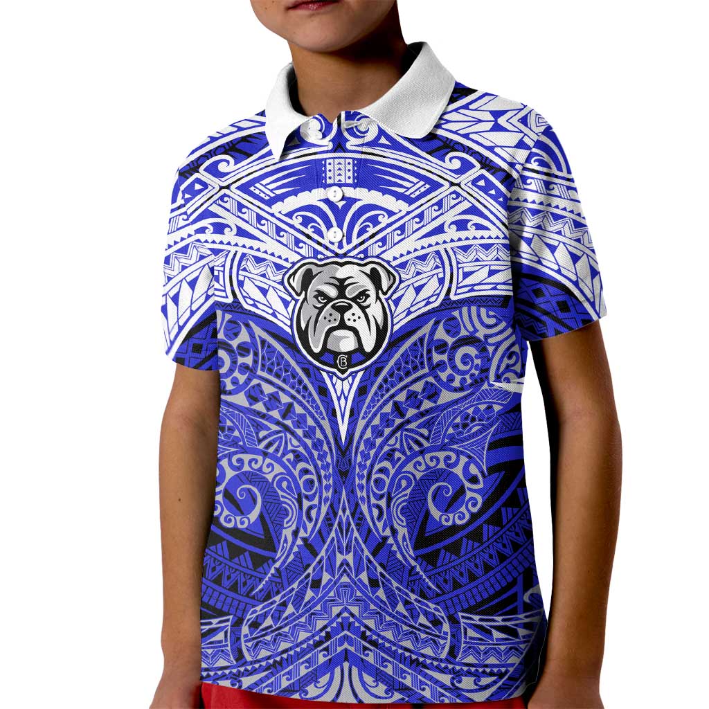 Personalized Canterbury-Bankstown Bulldogs Kid Polo Shirt Polynesian Tribal Pattern Style