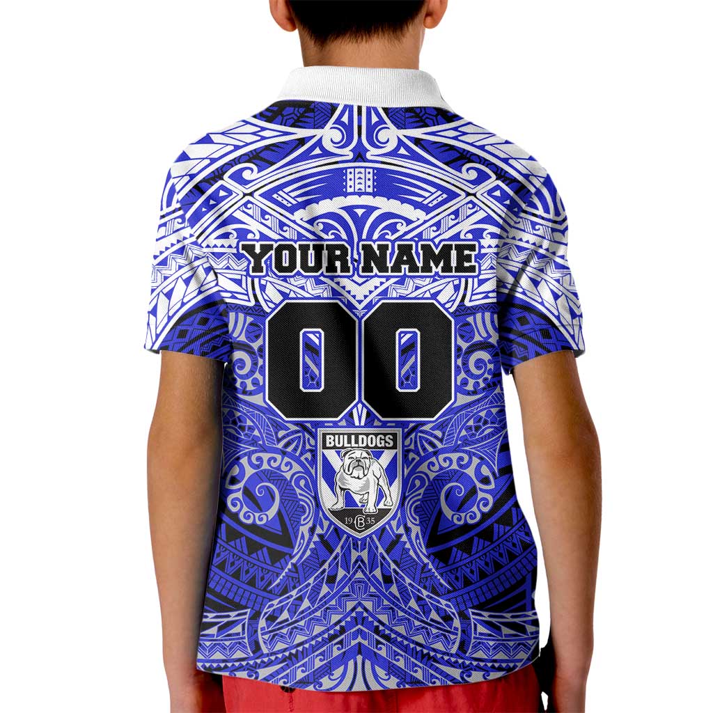 Personalized Canterbury-Bankstown Bulldogs Kid Polo Shirt Polynesian Tribal Pattern Style