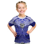 Personalized Canterbury-Bankstown Bulldogs Kid T Shirt Polynesian Tribal Pattern Style