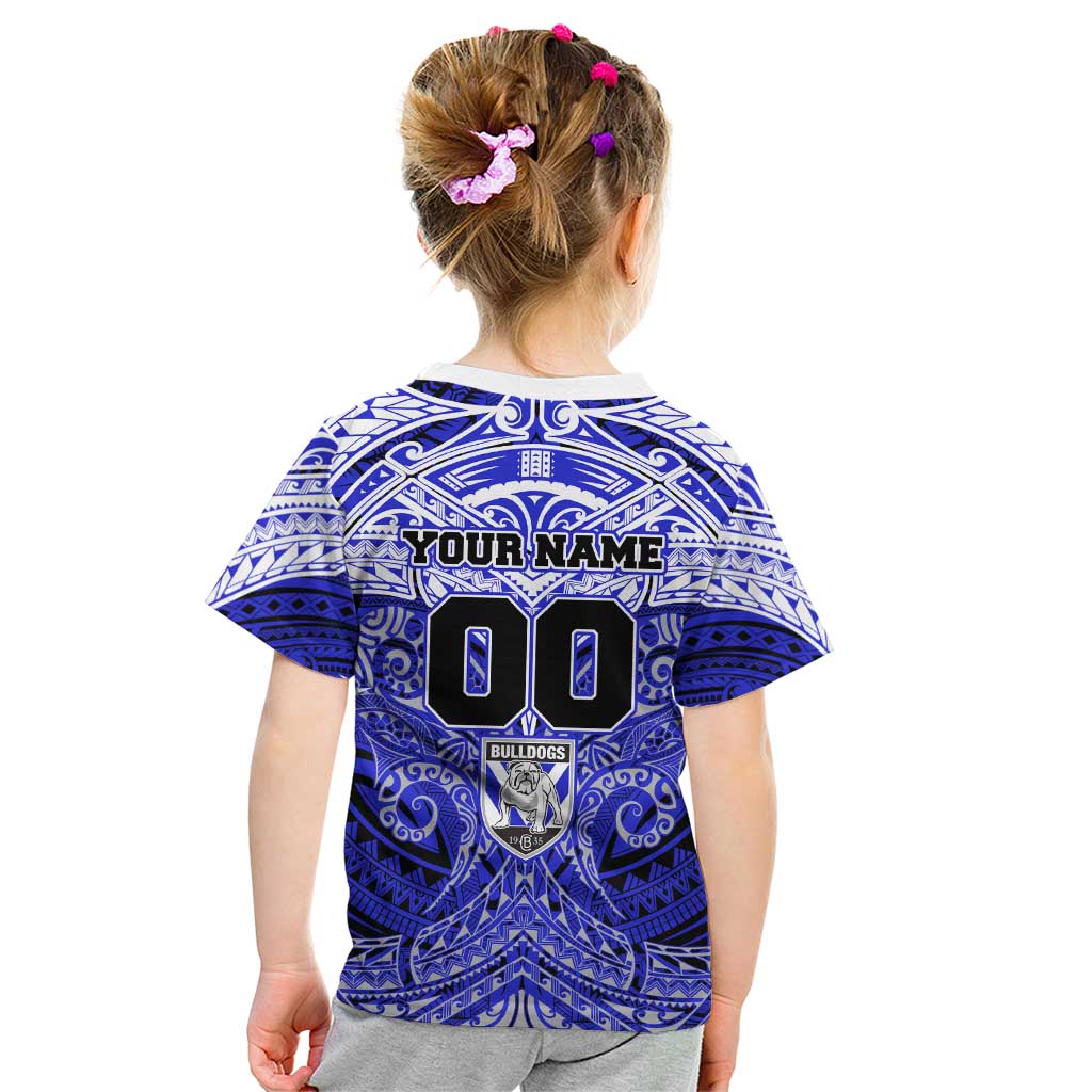 Personalized Canterbury-Bankstown Bulldogs Kid T Shirt Polynesian Tribal Pattern Style