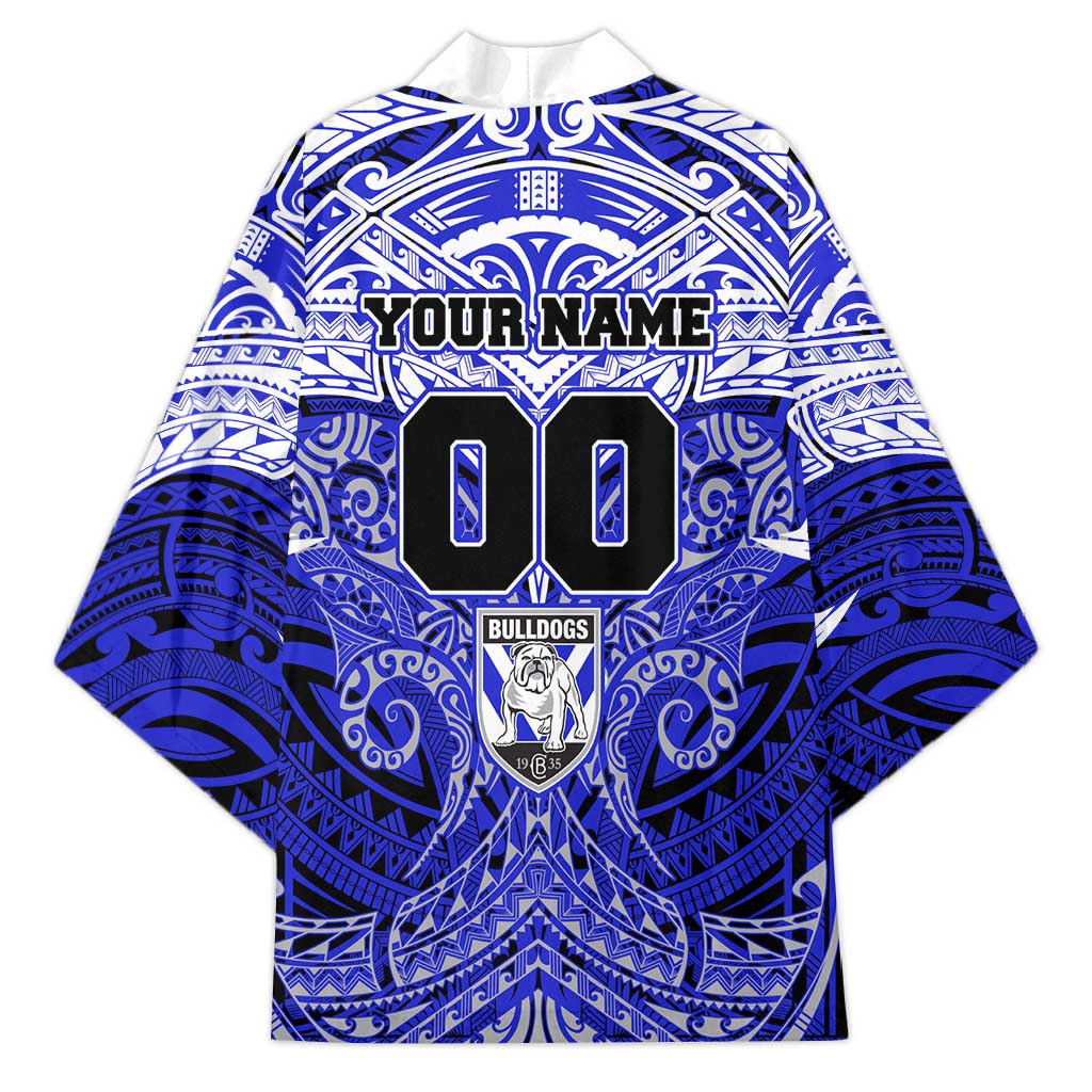 Personalized Canterbury-Bankstown Bulldogs Kimono Polynesian Tribal Pattern Style