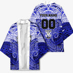 Personalized Canterbury-Bankstown Bulldogs Kimono Polynesian Tribal Pattern Style