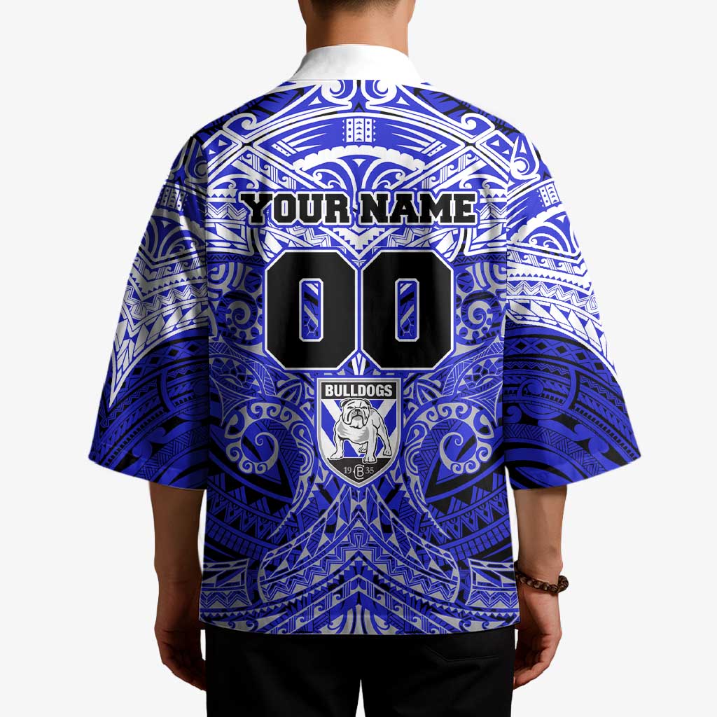 Personalized Canterbury-Bankstown Bulldogs Kimono Polynesian Tribal Pattern Style
