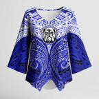 Personalized Canterbury-Bankstown Bulldogs Kimono Sleeve Blouse Polynesian Tribal Pattern Style